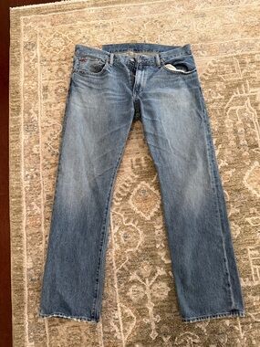 Ralph Lauren Men's Straight Jeans in Light Blue Denim